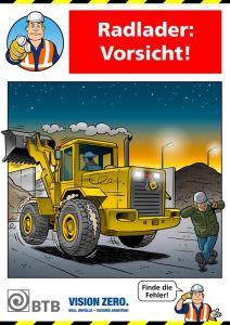 Poster Radlader: Vorsicht