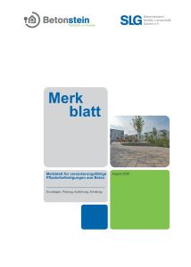 Merkblatt für versickerungsfähige Pflasterbefestigungen aus Beton