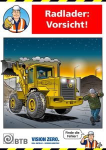 Poster Radlader: Vorsicht