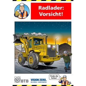 Poster Radlader: Vorsicht